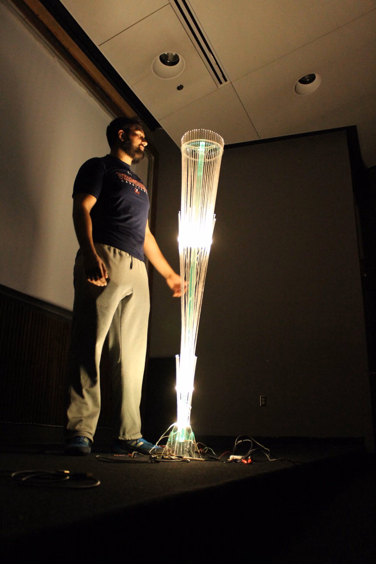 Responsive light installation in the dark