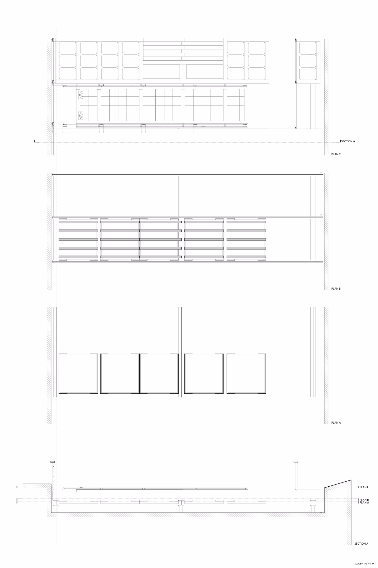Construction plans and section