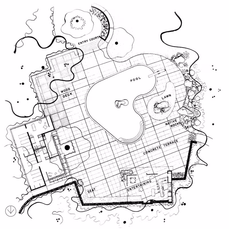 Thomas Church / Lawrence Halprin, Donnell Garden, Sonoma, California, 1947