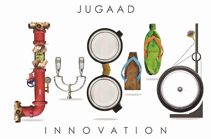 Jugaad Innovation book cover — the word JUGAAD spelled out from improvised objects